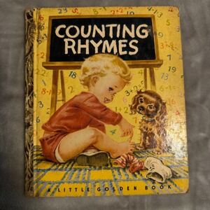 Counting Rhymes Vintage Little Golden Book‎ Midcentury Illustration Kids